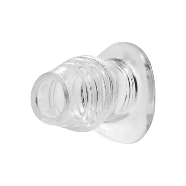 XR Brands - Cock Dock Tunel Butt Plug. Przezroczysty tunel analny o stymulującej żebrowanej strukturze, niezwykłe doznania, komfort i kontrola