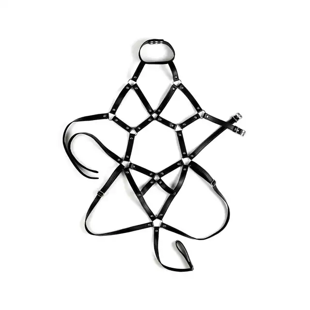 Virgite - Woman Bondage Body Harness Mod. 2 Black. Kobiecy harness z wegańskiej skóry prosto z Hiszpanii!