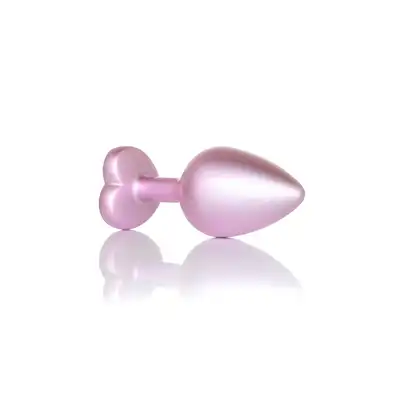B-Series - Pearl Pink Heart Plug Clear M. Korek anany wykonany z wysokiej jakości stali nierdzewnej, ozdobiony pięknym kryształkiem w kształcie serca w rozmiarze M