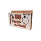 Blaze - Elite Bdsm Set Cognac Vegan Leather. Luksusowy zestaw BDSM ze sztucznej skóry w ciepłym odcieniu koniaku