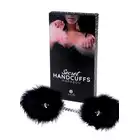 Secret Play - Marabou Handcuffs. Zmysłowe kajdanki bondage z piórami, elegancki dodatek do BDSM