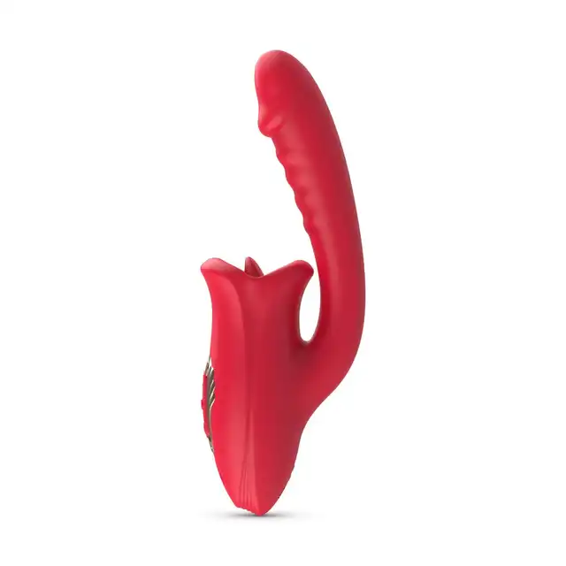 Teazers - Dildo with Clitoris Stimulator. Wyjątkowy wibrator do intensywnej stymulacji wewnętrznej i zewnętrznej, wibracje i lizanie