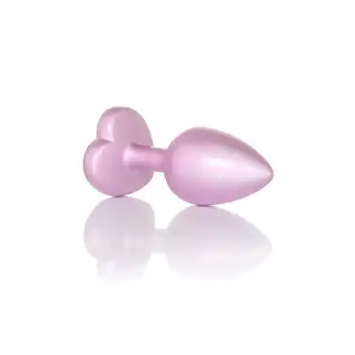 B-Series - Pearl Pink Heart Plug Clear S. Korek anany wykonany z wysokiej jakości stali nierdzewnej, ozdobiony pięknym kryształkiem w kształcie serca w rozmiarze S