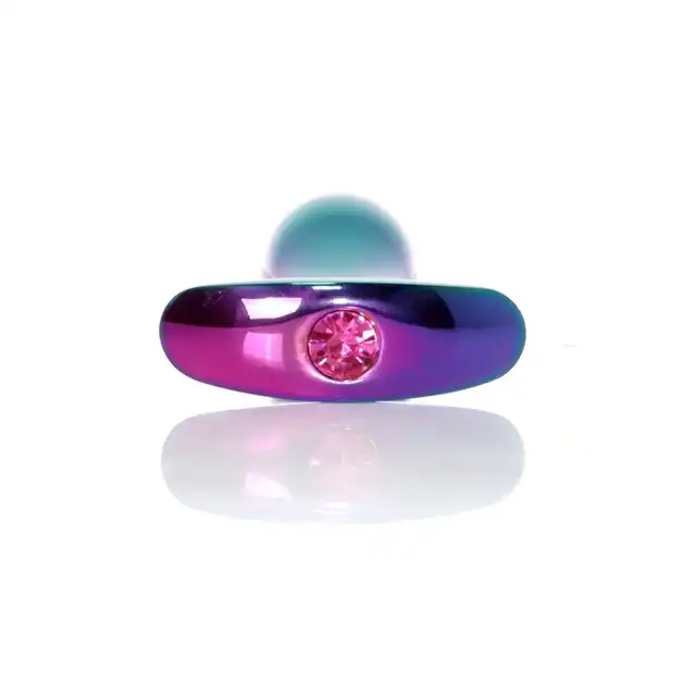 Bseries -  Jewellery Multicolour Plug Pink M. Ekskluzywna biżuteria analna z różowym diamencikiem, idealna dla miłośników stylowych i komfortowych doznań