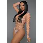 BeWicked - Dancing All Night Bodystocking PK/OS. Słodko różowy bodystocking w formie body i kabaretki,  szerokie oczka i rozmiar one size