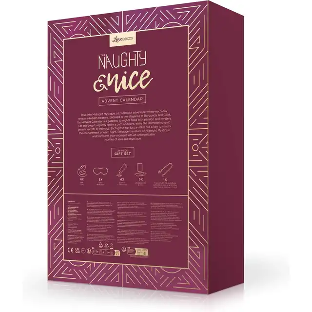 LoveBoxxx - Naughty &amp; Nice Advent Calendar. Erotyczny kalendarz adwentowy z akcesoriami dla kochanków, 24 dni zmysłowej przyjemności na święta