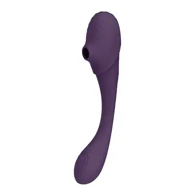 Vive - Mirai Double Ended Pulse Wave &amp; Air Wave Bendable Vibrator Purple. Rewolucyjny wibrator z podwójną końcówką, innowacyjna funkcja fal pulsacyjnych i fal powietrznych