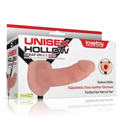 LoveToy - Unisex Hollow Strap-On 6,5". Teksturowana, realistyczna stymulacja, pasująca uprząż