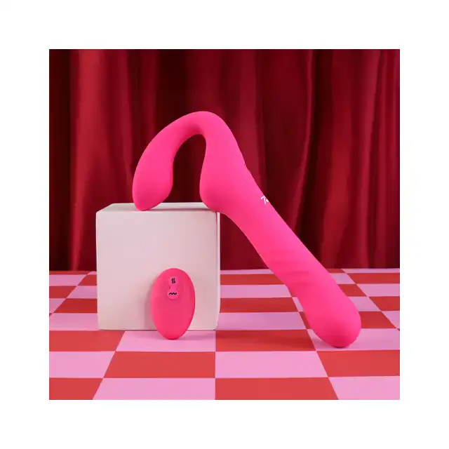 Teazers - Strapless Strap On Vibrator Pink. Wibrujący strapon bez uprzężowy, intensywna stymulacja łechtaczki, punktu G i strefy analnej w jednym