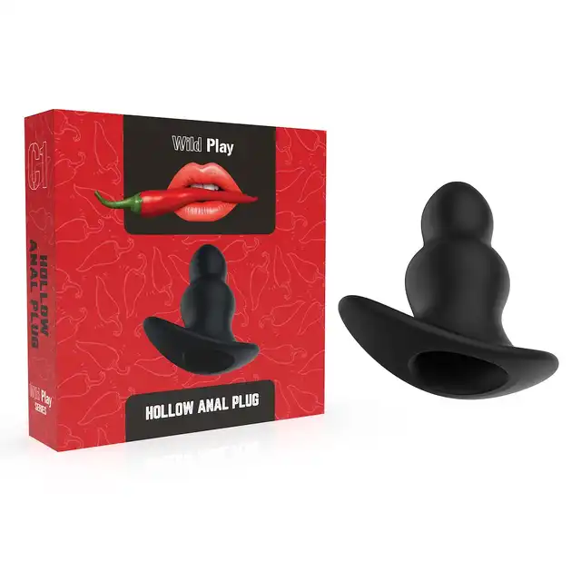 Erospace - Wild Play Hollow Anal Plug. Silikonowy korek analny z tunelem, wielofunkcyjna przyjemność i stymulacja