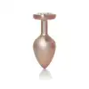 B-Series - Pearl Gold Heart Plug Clear M. Plug analny w rozmiarze M, wykonany z gładkiej stali nierdzewnej, połączenie elegancji, bezpieczeństwa i zmysłowej stymulacji.