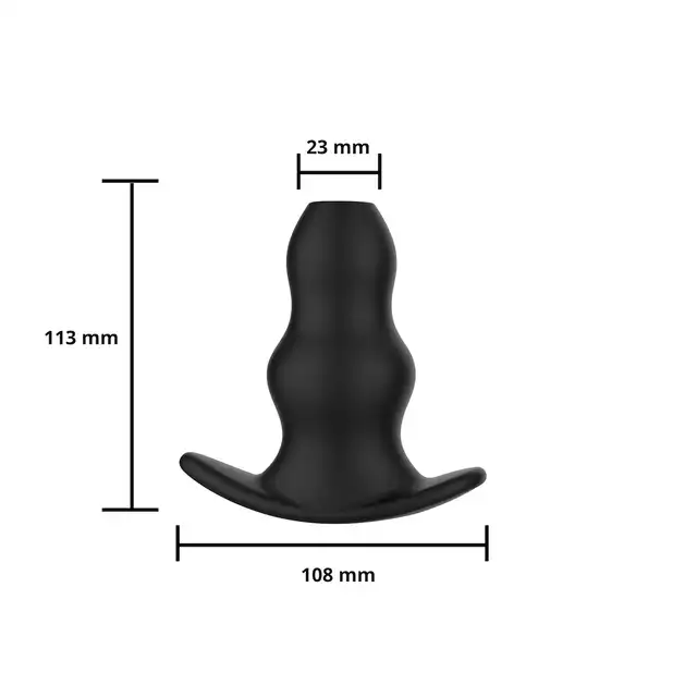 Erospace - Wild Play Hollow Anal Plug. Silikonowy korek analny z tunelem, wielofunkcyjna przyjemność i stymulacja