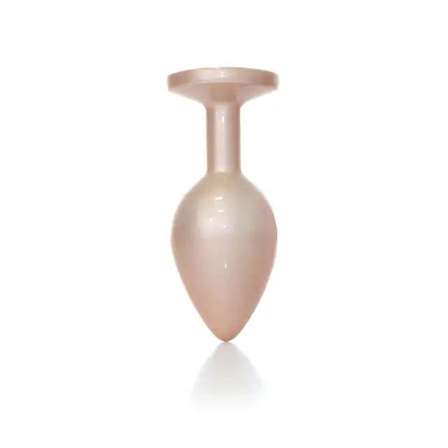 B-Series - Pearl Gold Plug Clear M. Plug analny ze stali nierdzewnej z eleganckim diamencikiem w rozmiarze M