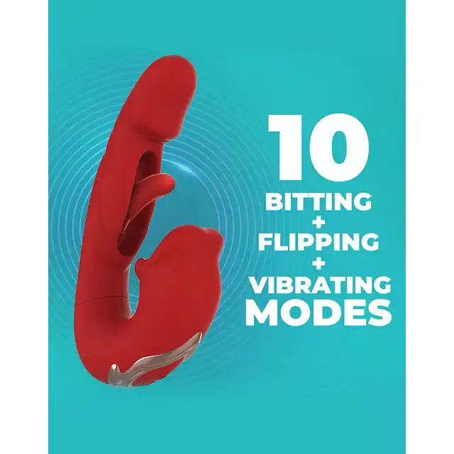 IY - Mouthy Biting &amp; Flipping Vibe With App. Wyjątkowy wibrator z króliczkiem dla podwójnej stymulacji i zdalnej kontroli
