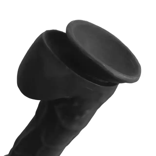 Kiotos - Cox MEGA Black 03. Ogromne realistyczne dildo o czarnym kolorze i mocnej przyssawce, gigantyczne doznania w realistycznym wydaniu