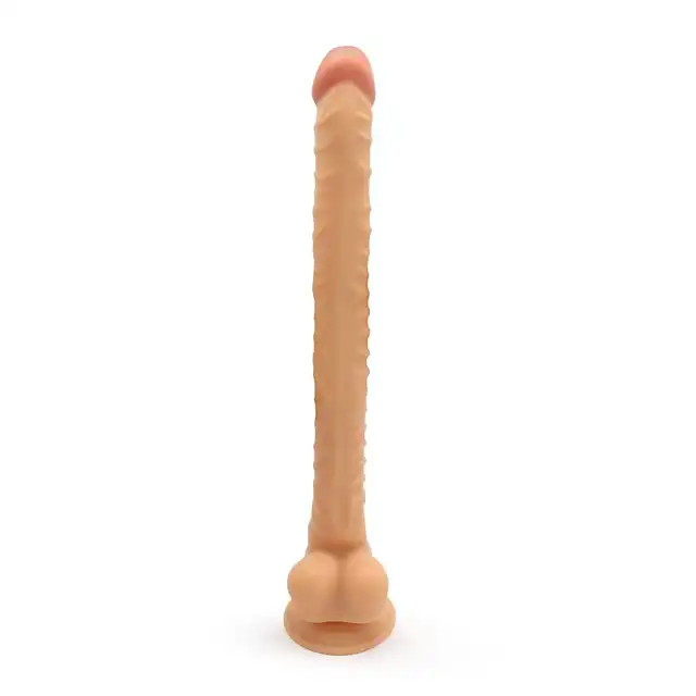 Kiotos - Mega Cox Flesh 05. Mega długie dildo o stymulującej powierzchni i mocnej przyssawce, realistyczne doznania na większą skalę