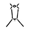 Virgite - Man Bondage Body Harness Mod. 4 Black. Harness z ekologicznej skóry, który łączy w sobie zarówno estetykę, jak i intensywność doznań!