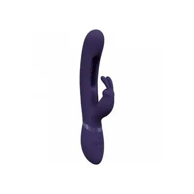 Vive - Mika Triple Motor Vibrating Rabbit with Innovative G-Spot Flapping Stimulator Purple. Wibrator z króliczkiem, niezwykła stymulacja dzięki trzepoczącemu językowi