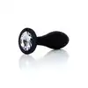 B-Series - Silicone Plug Clear L. Ekskluzywny plug analny z silikonowym wykończeniem i eleganckim diamencikiem w rozmiarze L