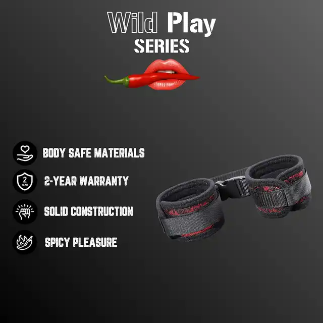 Erospace - Wild Play Handcuffs. Skórzane kajdanki na ręce, kontrola i dominacja w eleganckim stylu