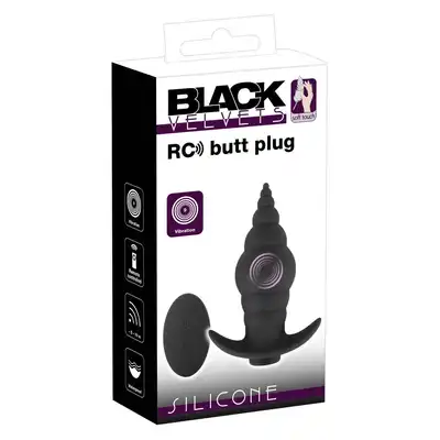 Black Velvets - RC Butt Plug. Wibrujący stożkowy korek analny z pilotem zdalnego sterowania, wyjątkowy kształt i stymulacja
