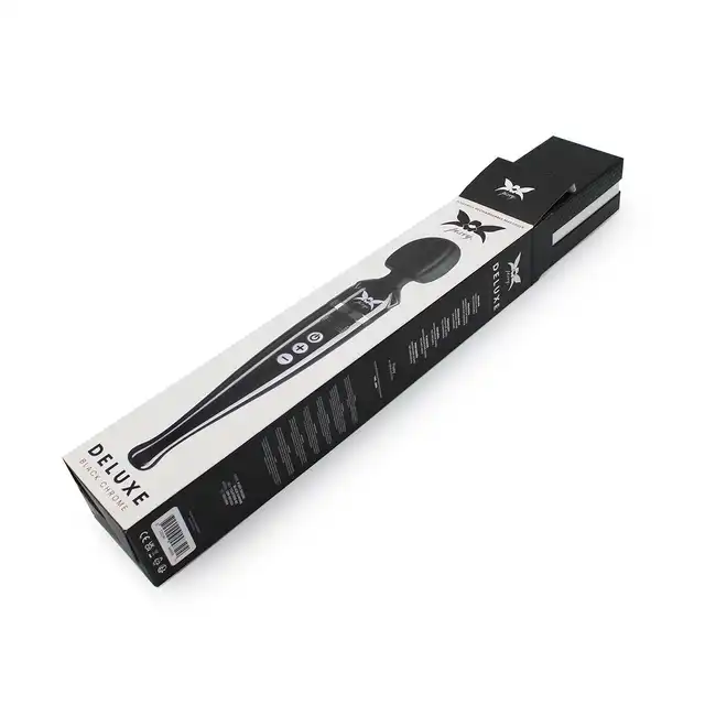 Pixey - Deluxe Black Chrome. Potężny wibrator magiczna różdżka, bezprzewodowy, moc, elegancja i nieprzerwana przyjemność