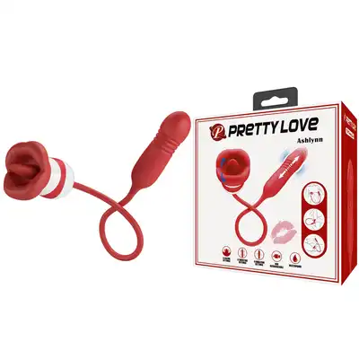 Pretty Love - Ashlynn. Innowacyjny stymulator z ruchomymi ustami, liżącym językiem i posuwistym wibratorem