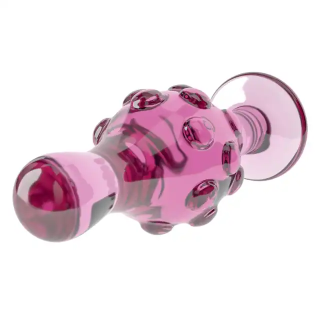LoveToy - Dildo 4.5" Glass Romance. Różowe szklane dildo – luksusowe, schładzane i podgrzewane, z pudełkiem upominkowym