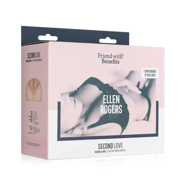 Friend With Benefits - Ellen Rogers Masturbator with Bullet Vibrator. Wibrujący masturbator w kształcie pochwy, intensywna stymulacja z dwoma otworami
