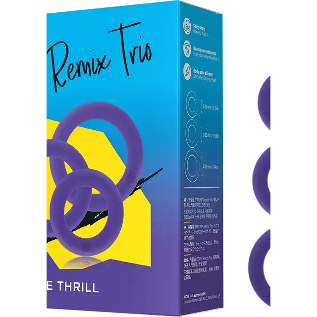 Romp - Remix Trio. Niezwykle trwałe, super rozciągliwe pierścienie erekcyjne