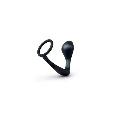 B-Vibe - Ringer Cock Ring and Plug. Ring ze stymulacją prostaty, wodoodporny