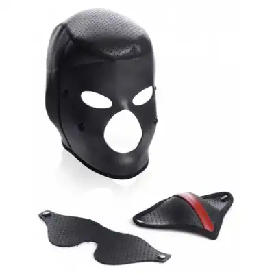 Master Series - Scorpion Hood With Removable Blindfold And Mouth Mask. Neoprenowa maska skorpiona ze zdejmowaną opaską na oczy i maską na usta