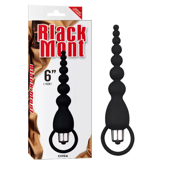 Chisa - Black Mount Elite Power Beads. Wibrujące koraliki analne z wysokiej jakości silikonu