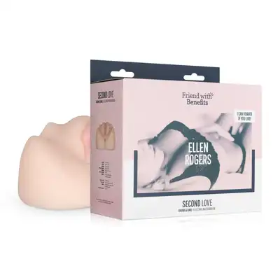 Friend With Benefits - Ellen Rogers Masturbator with Bullet Vibrator. Wibrujący masturbator w kształcie pochwy, intensywna stymulacja z dwoma otworami