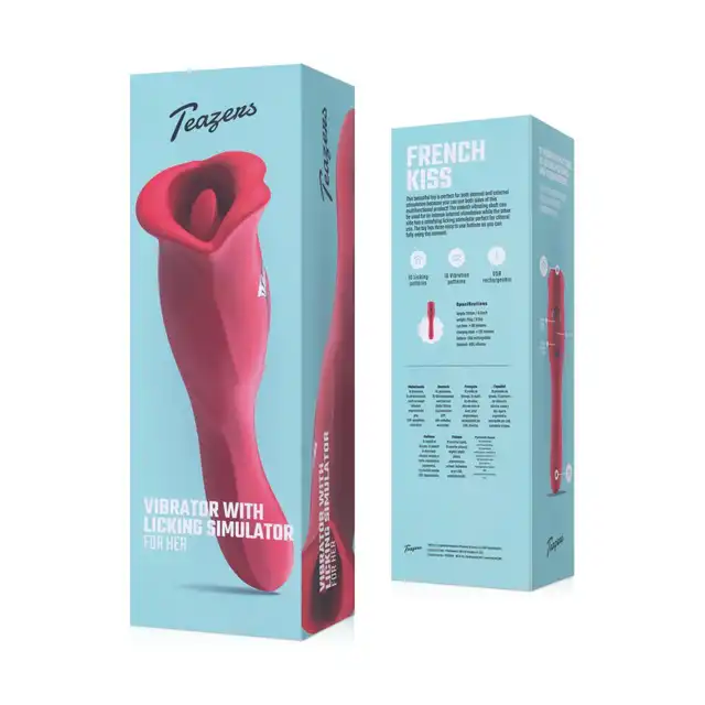Teazers - Vibrator with Licking Clitoris Stimulator. Wibrator o dwóch końcówkach, idealna stymulacja łechtaczki i punktu G
