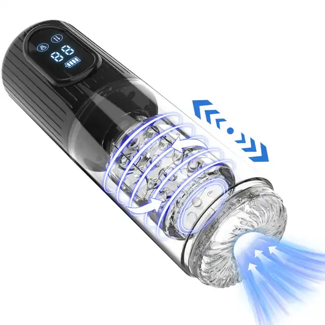 Erospace - Men's Play Automatic Thrusting Masturbator. Męski masturbator automatyczny z funkcją rotacji, ssania i cyberskóry – realistyczne doznania na nowym poziomie