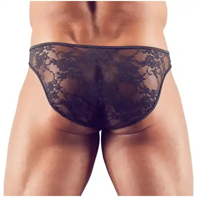 Svenjoyment - CN Men`s Briefs Lace L. Czarne, koronkowe slipy dla zmysłowego uwodzenia i perfekcyjnego dopasowania.