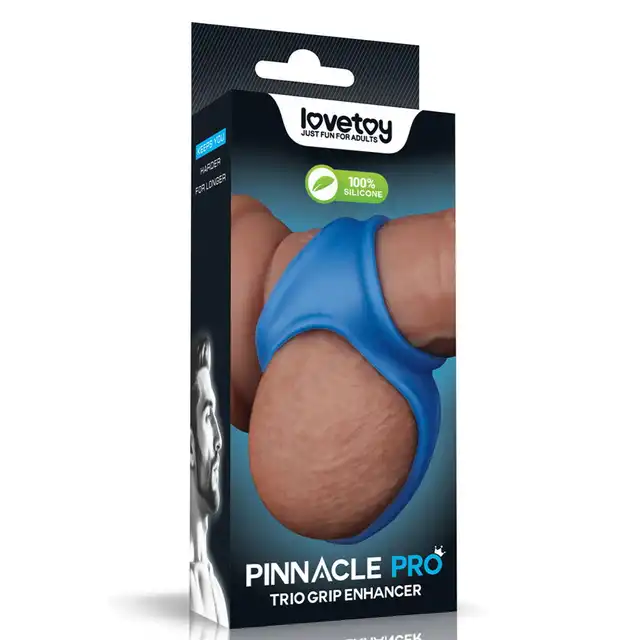 LoveToy - Pinnacle Pro Trio Grip Enchancer Sleeve. Elastyczna nakładka na jądra, zwiększ wytrzymałość i intensyfikuj przyjemność