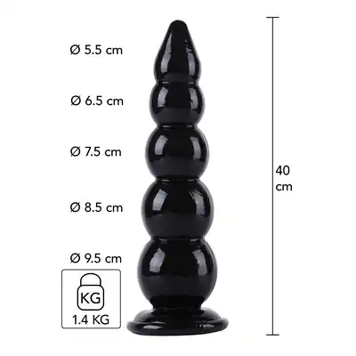 Hidden Desire - Extreme Buttplug Balls XXXL 40cm. Ogromna zabawka analna z szeroką podstawą i ekstremalnymi doznaniami