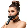 Zado - Leather Gag Penis. Skórzany knebel do ust z długim dildo, wyjątkowy produkt z nowym rodzajem stymulacji