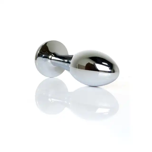 B-Series - Silver Plug Light Blue L. Ekskluzywny plug analny ze stali nierdzewnej z eleganckim diamencikiem