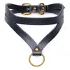 Master Series - Bondage Baddie Collar With O-ring Black/Gold. Regulowana obroża w odcieniach czerni i złota, idealny dodatek do stylizacji i sesji BDSM
