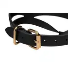Master Series - Bondage Baddie Collar With O-ring Black/Gold. Regulowana obroża w odcieniach czerni i złota, idealny dodatek do stylizacji i sesji BDSM