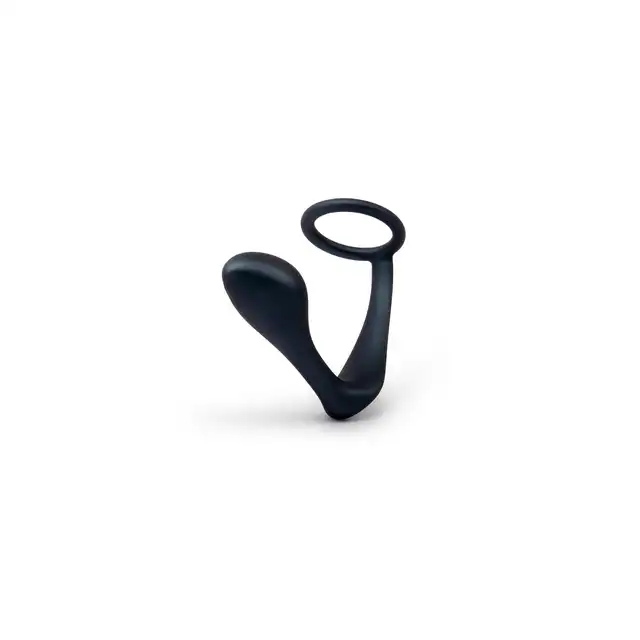 B-Vibe - Ringer Cock Ring and Plug. Ring ze stymulacją prostaty, wodoodporny