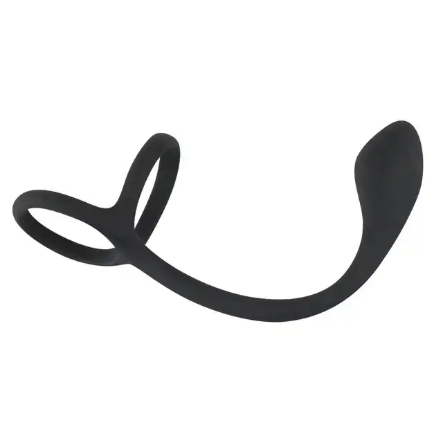 Black Velvets - Cock&amp;Ball Ring with Butt Plug - Korek analny z pierścieniami na penisa i jądra 3w1. Idealny także do stymulacji prostaty.