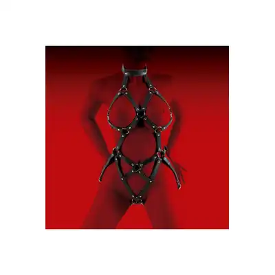 Virgite - Woman Bondage Body Harness Mod. 2 Black. Kobiecy harness z wegańskiej skóry prosto z Hiszpanii!
