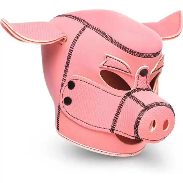 Master Series Swine - Pig Neoprene Hood. Maska fantasy roleplay w kształcie łba świni, wytrzymały neopren, uwolnij swoją wewnętrzną świnię