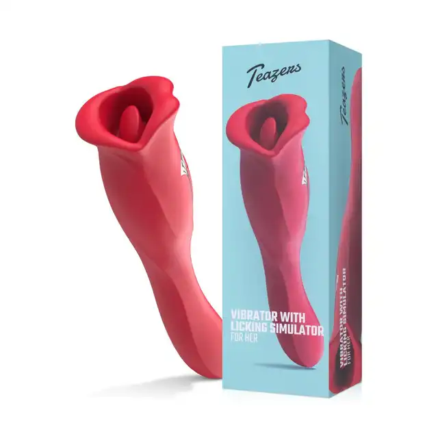 Teazers - Vibrator with Licking Clitoris Stimulator. Wibrator o dwóch końcówkach, idealna stymulacja łechtaczki i punktu G