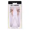 Sportsheets - Peaches'n Creme Pearl Nipple Clamps. Zaciski na sutki z pięknym łańcuszkiem dla zmysłowej przyjemności