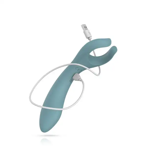 Bloom - The Peony Couple Vibrator Green. Wibrator dla par z dwustronnym użytkowaniem i technologią Swipe